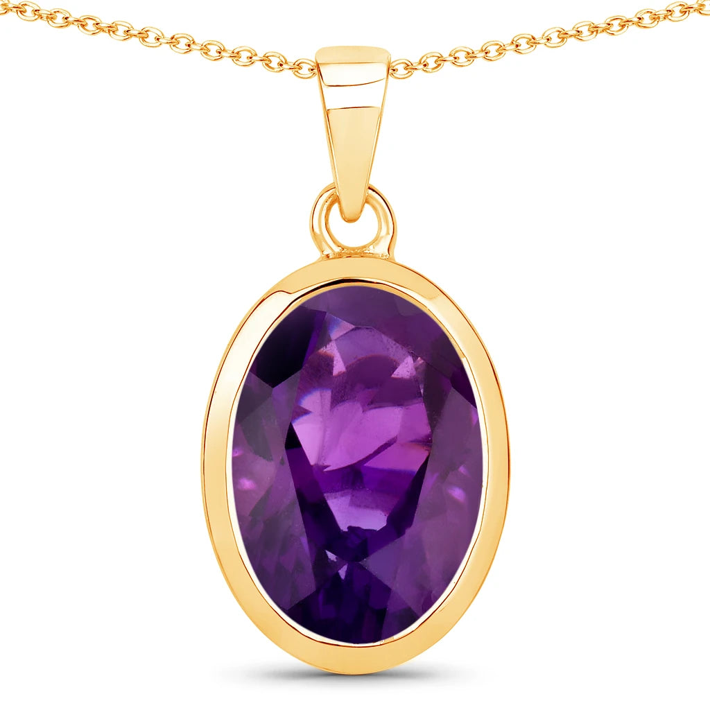 Oval Bezel Set Solitaire Pendant
