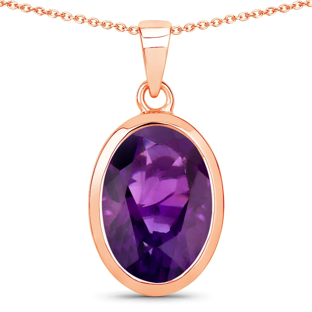 Oval Bezel Set Solitaire Pendant
