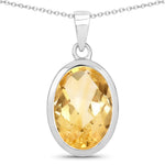 Oval Bezel Set Solitaire Pendant