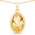 Oval Bezel Set Solitaire Pendant