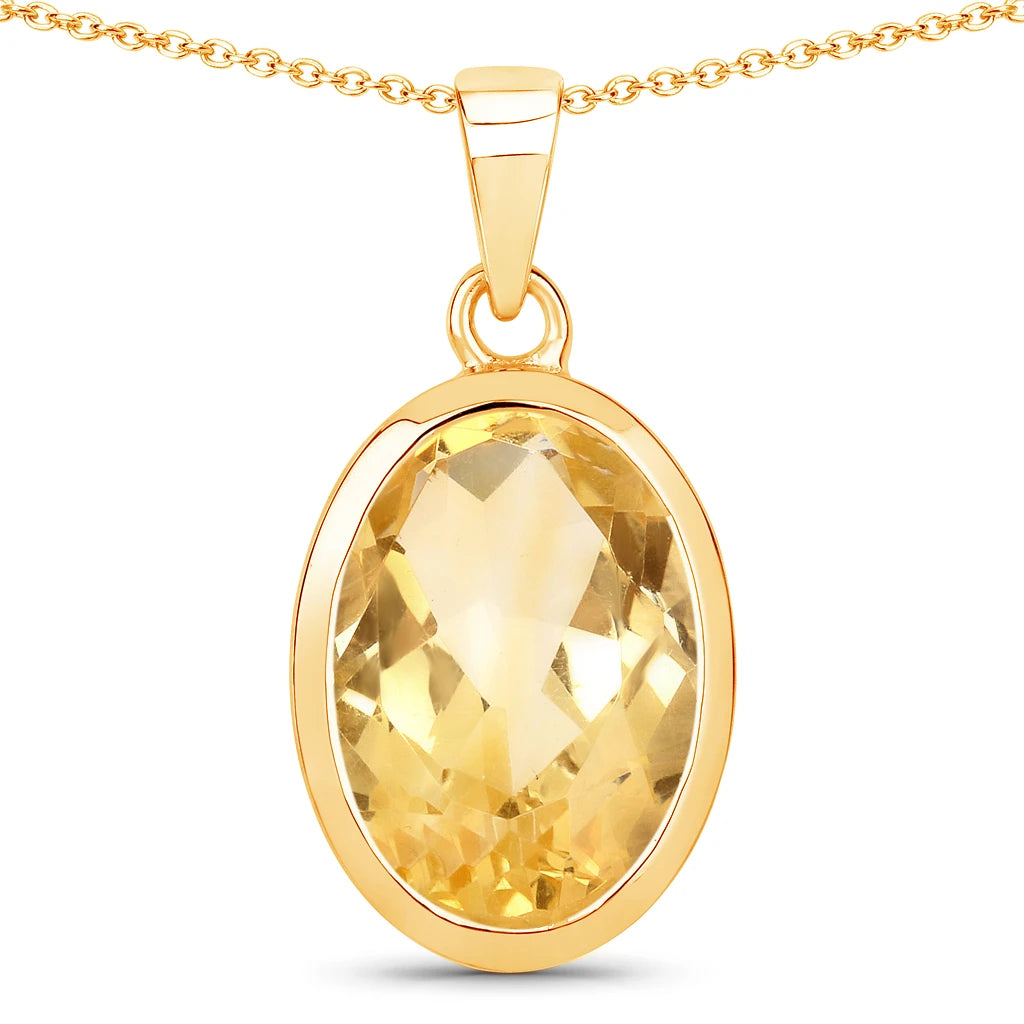 Oval Bezel Set Solitaire Pendant