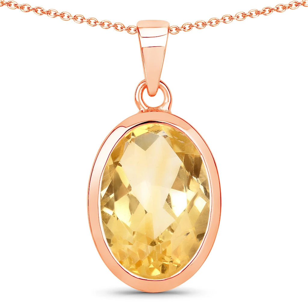 Oval Bezel Set Solitaire Pendant