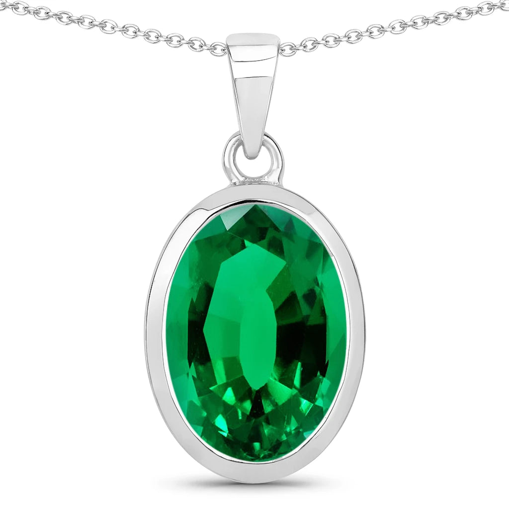 Oval Bezel Set Solitaire Pendant