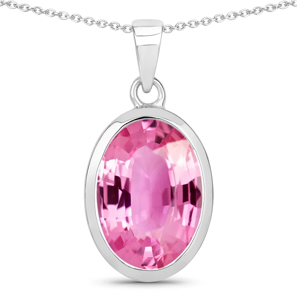 Oval Bezel Set Solitaire Pendant