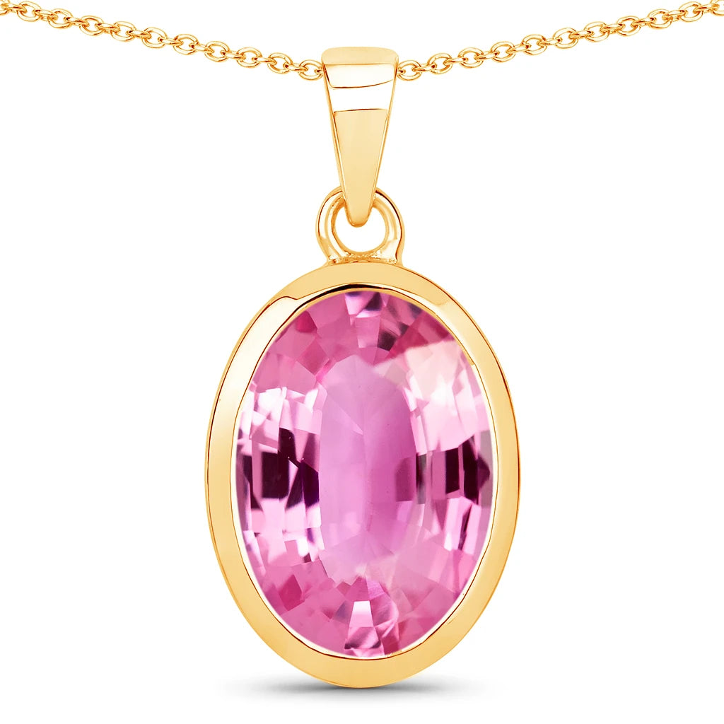 Oval Bezel Set Solitaire Pendant