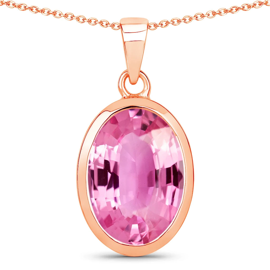 Oval Bezel Set Solitaire Pendant