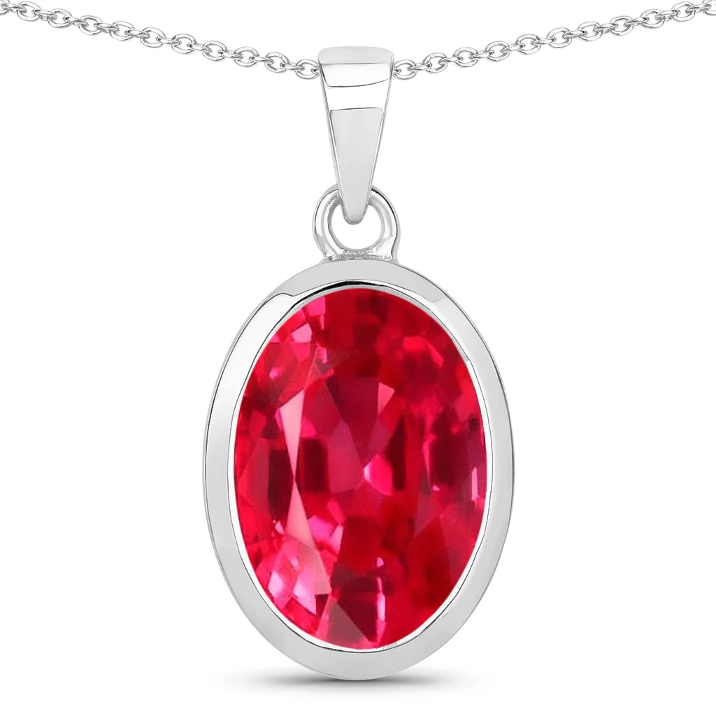 Oval Bezel Set Solitaire Pendant