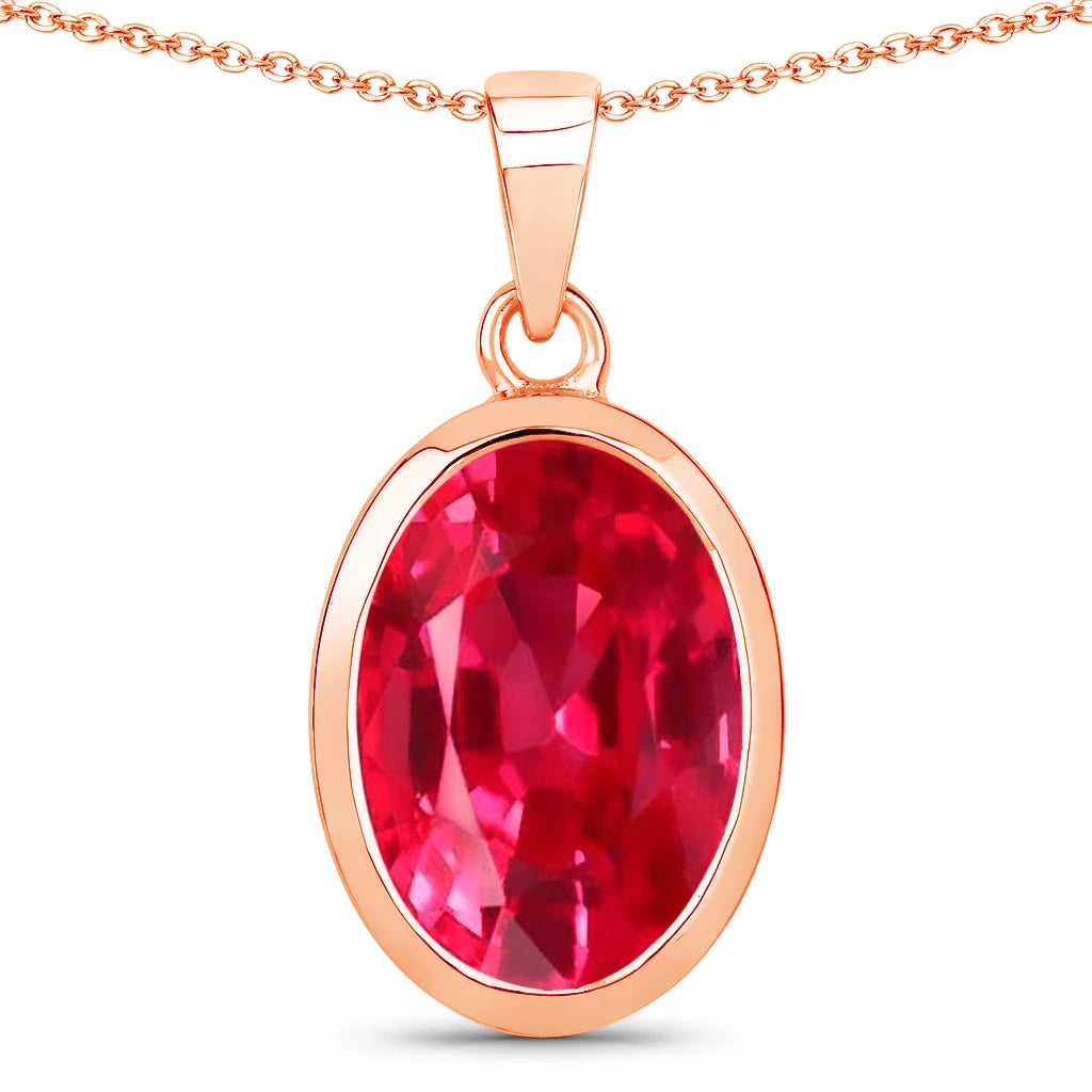 Oval Bezel Set Solitaire Pendant