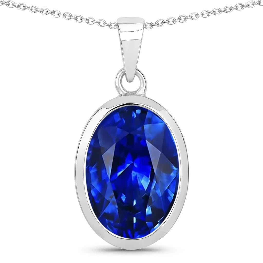 Oval Bezel Set Solitaire Pendant