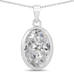 Oval Bezel Set Solitaire Pendant