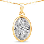 Oval Bezel Set Solitaire Pendant
