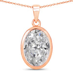 Oval Bezel Set Solitaire Pendant