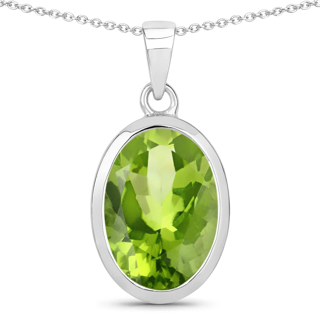 Oval Bezel Set Solitaire Pendant