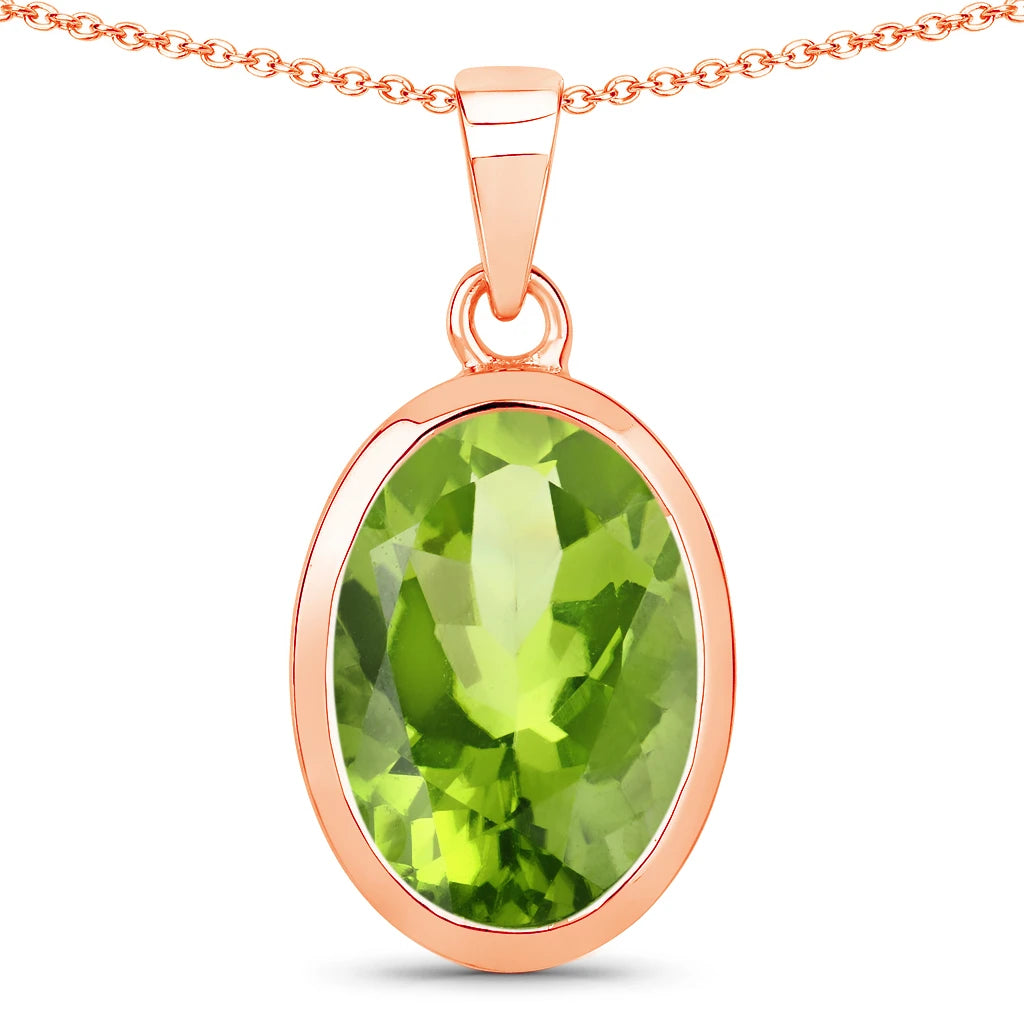 Oval Bezel Set Solitaire Pendant