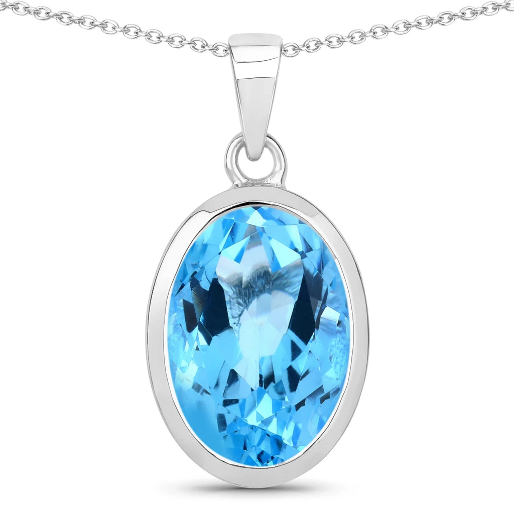 Oval Bezel Set Solitaire Pendant