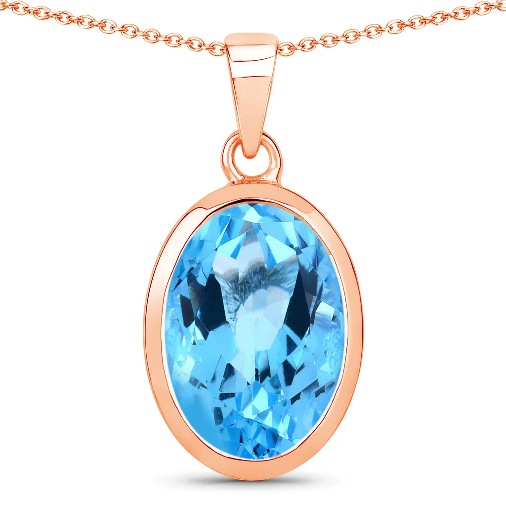 Oval Bezel Set Solitaire Pendant