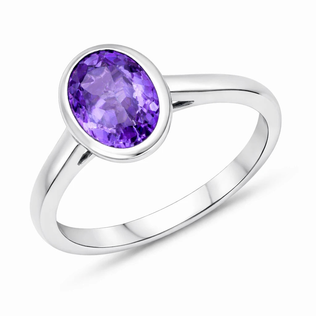 Bezel Set Oval Solitaire Ring