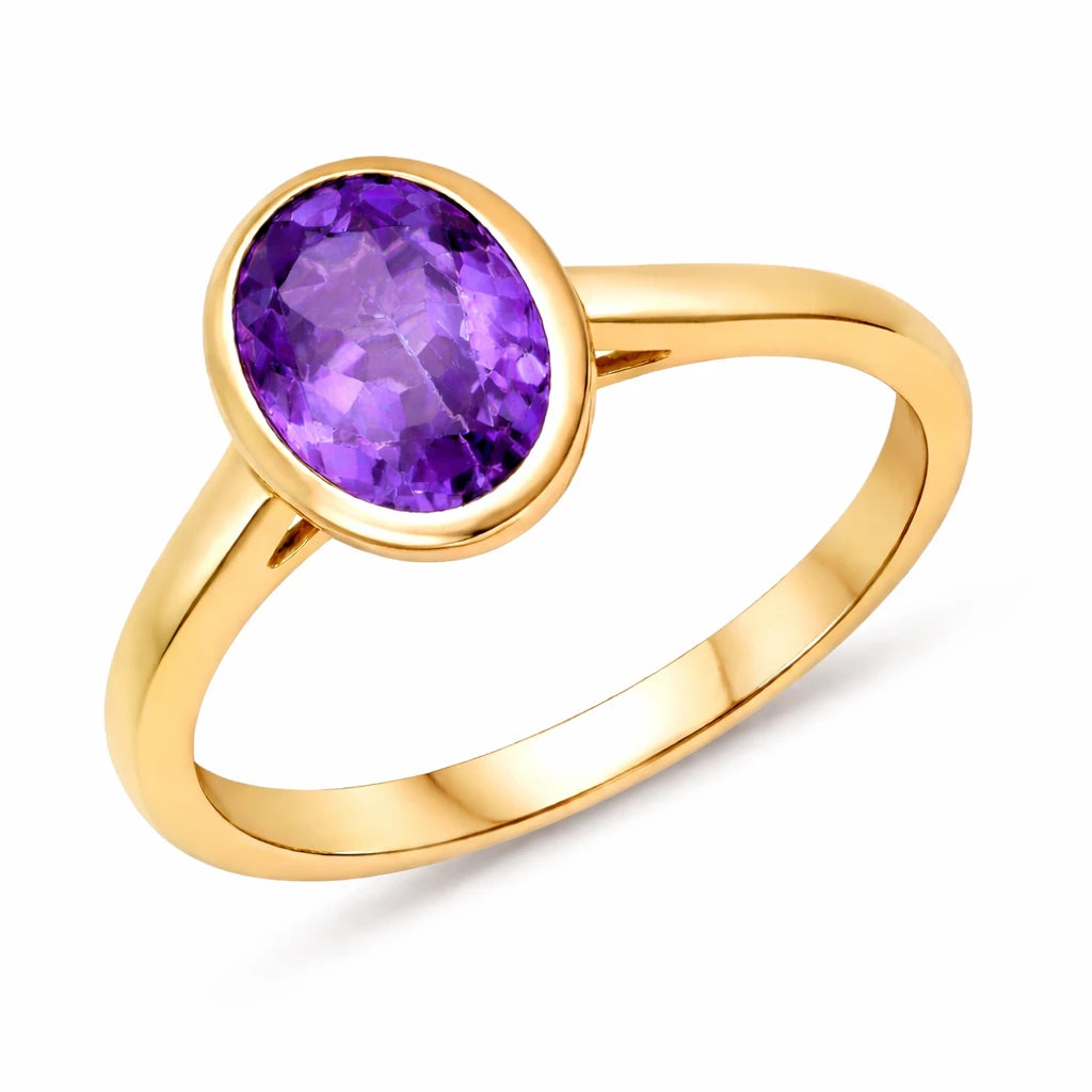 Bezel Set Oval Solitaire Ring