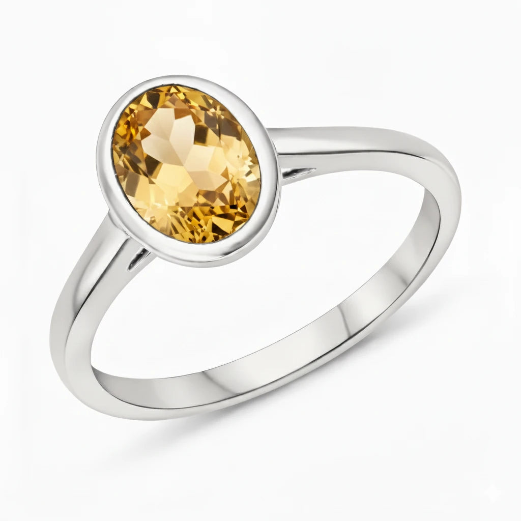 Bezel Set Oval Solitaire Ring