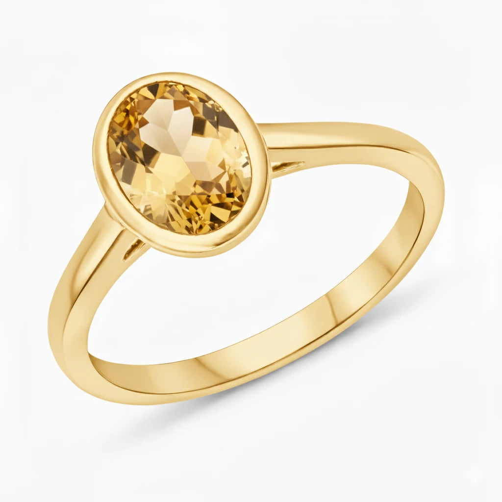 Bezel Set Oval Solitaire Ring