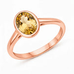 Bezel Set Oval Solitaire Ring