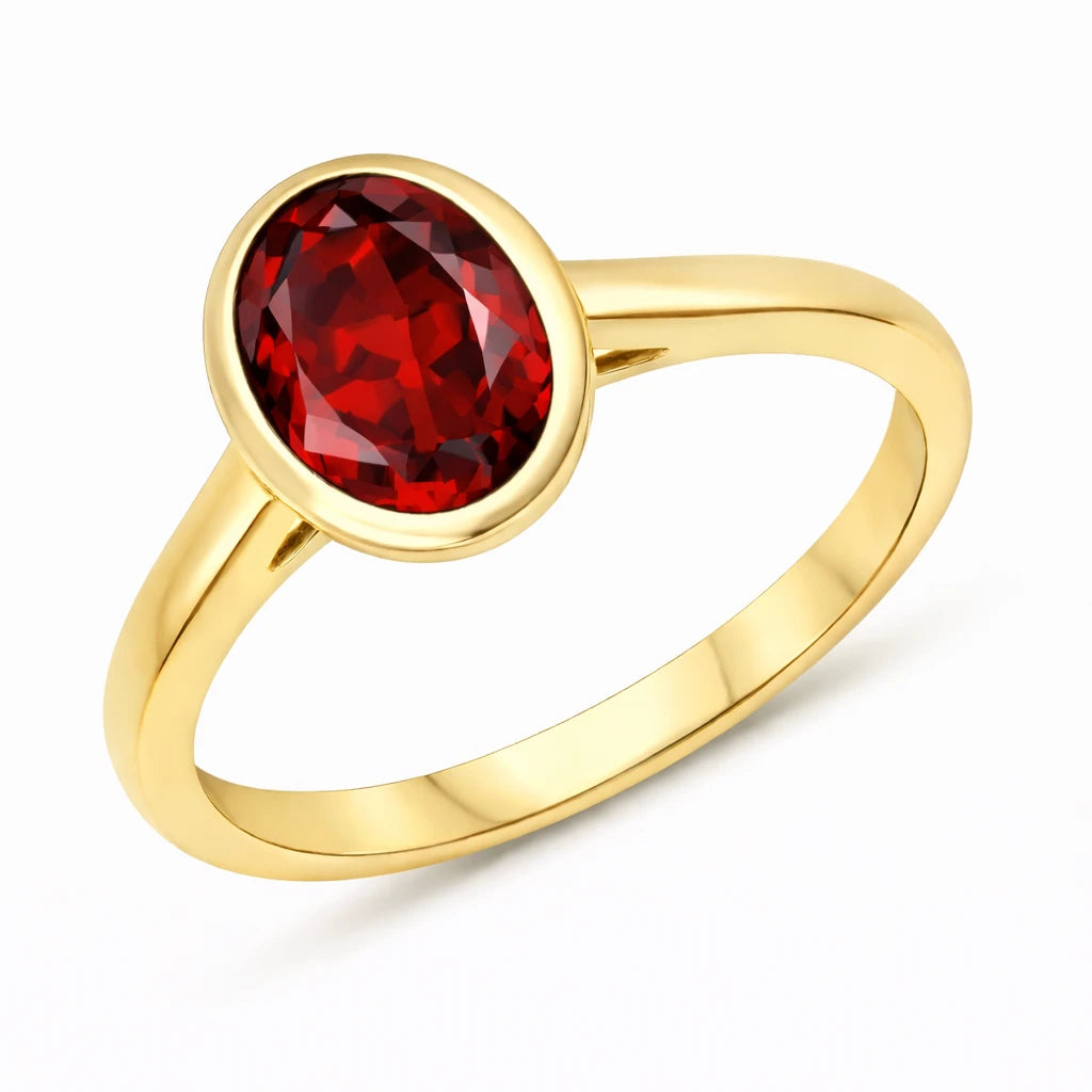 Bezel Set Oval Solitaire Ring
