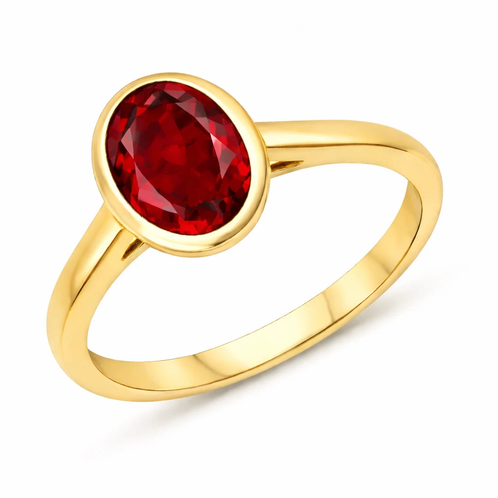 Bezel Set Oval Solitaire Ring