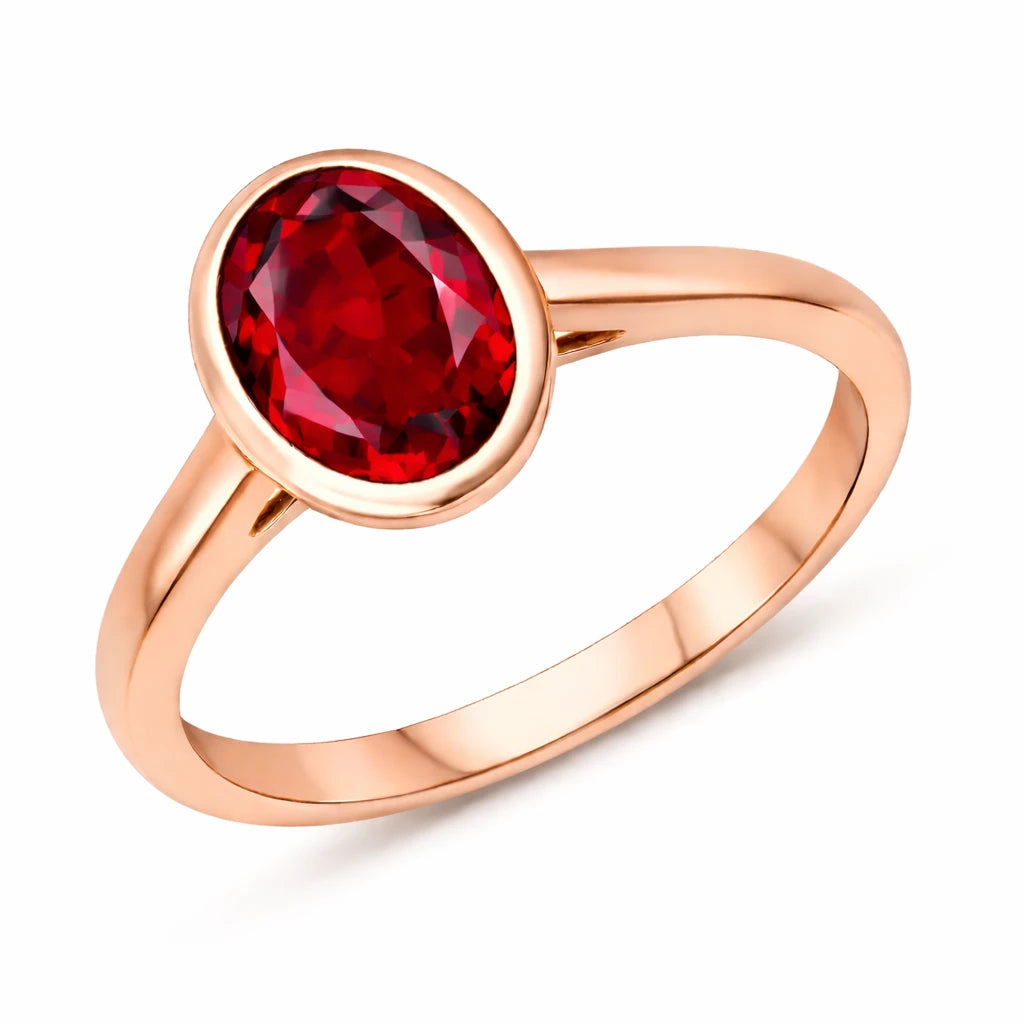 Bezel Set Oval Solitaire Ring