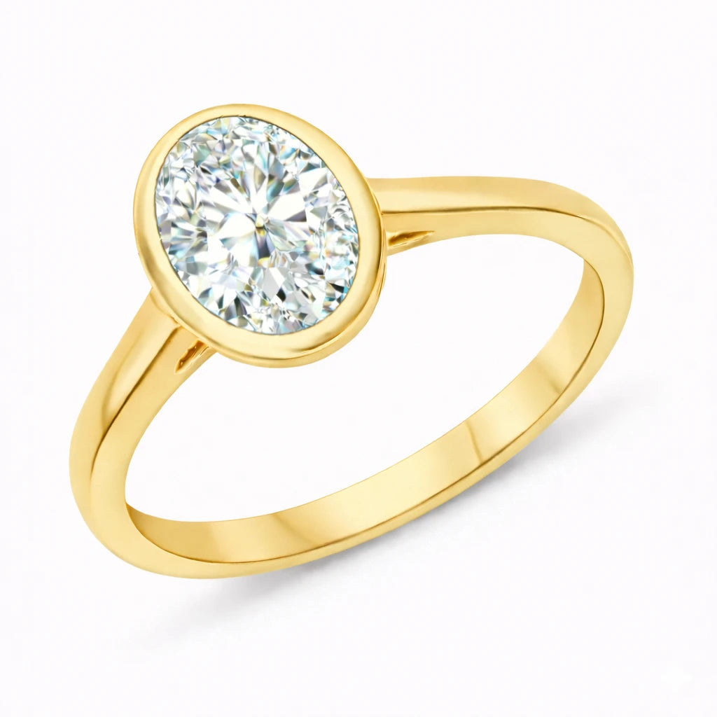 Bezel Set Oval Solitaire Ring