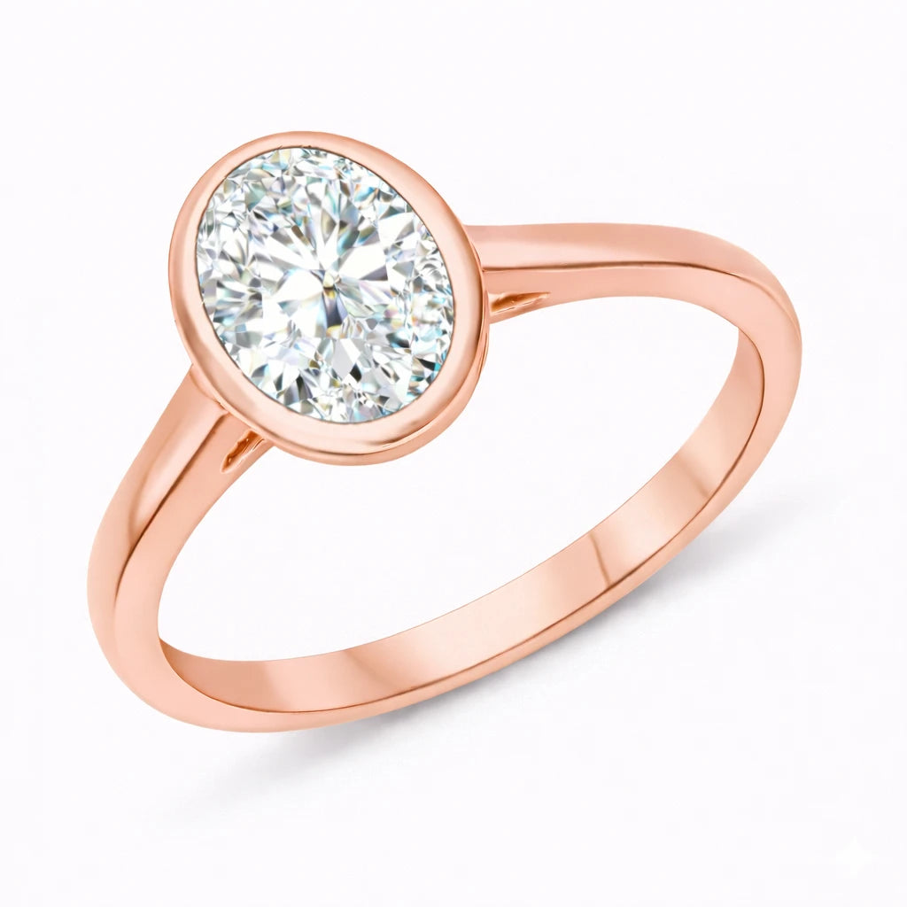 Bezel Set Oval Solitaire Ring