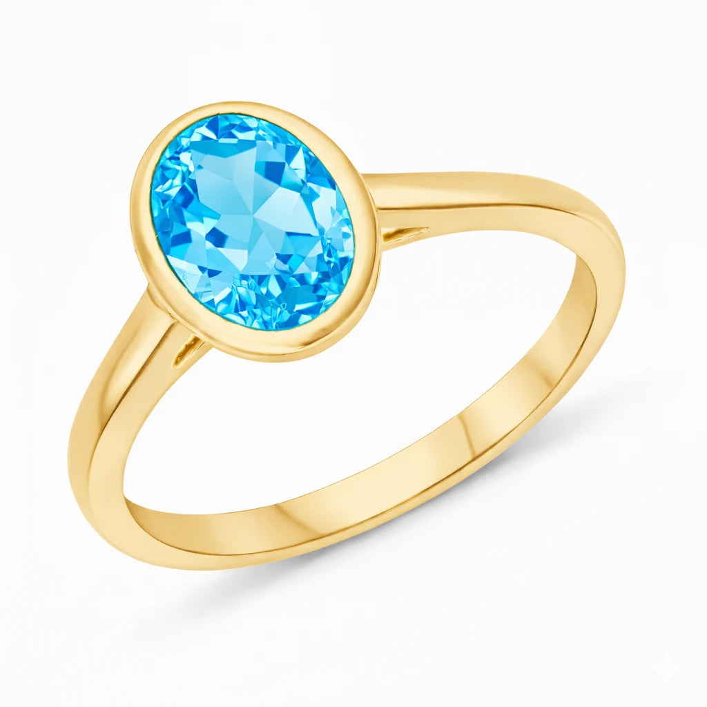 Bezel Set Oval Solitaire Ring