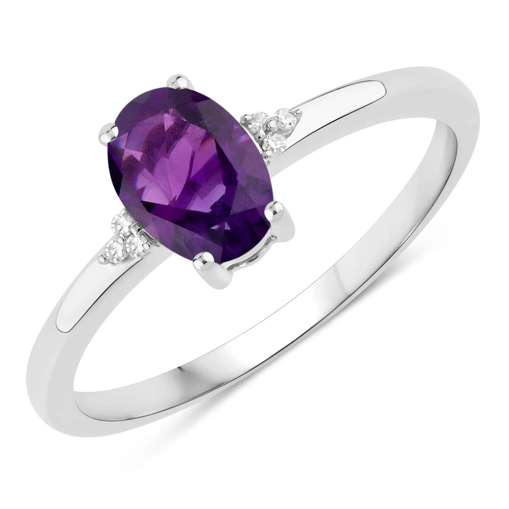 Mademoiselle Oval Cut Diamond Accent Ring