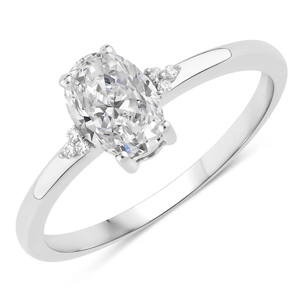 Mademoiselle Oval Cut Diamond Accent Ring