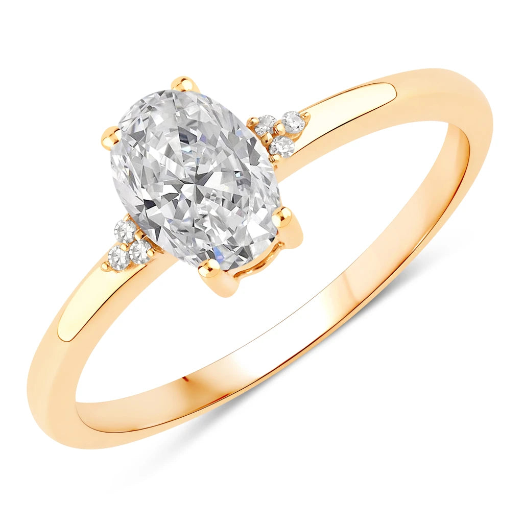 Mademoiselle Oval Cut Diamond Accent Ring