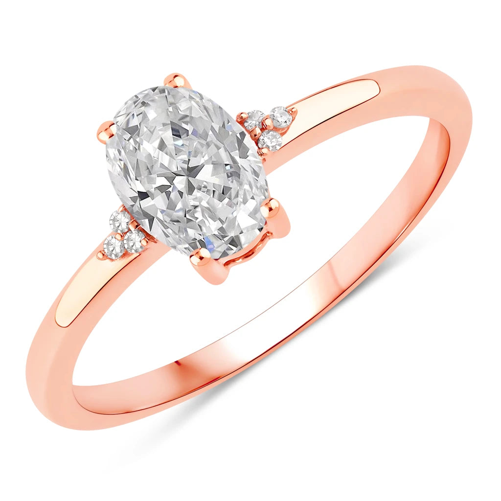Mademoiselle Oval Cut Diamond Accent Ring