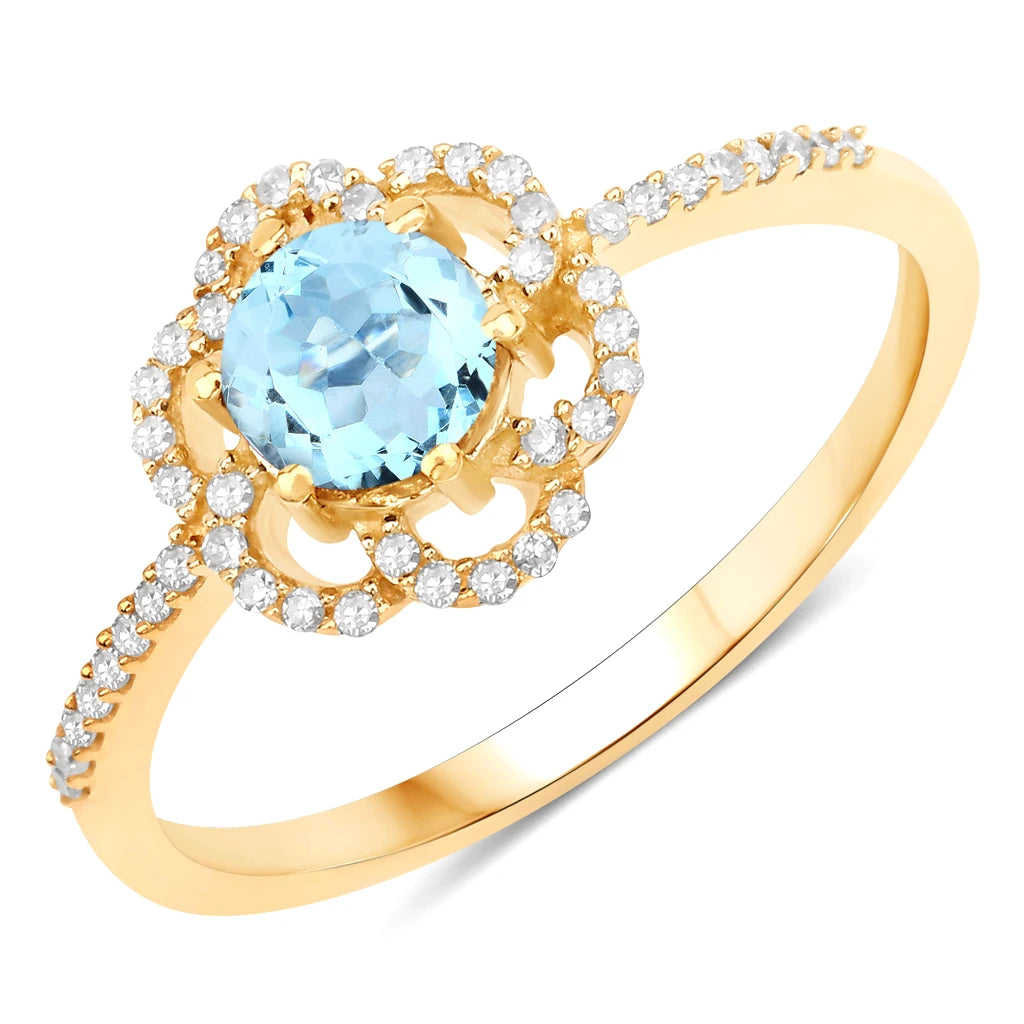 Flower Diamond Halo Ring