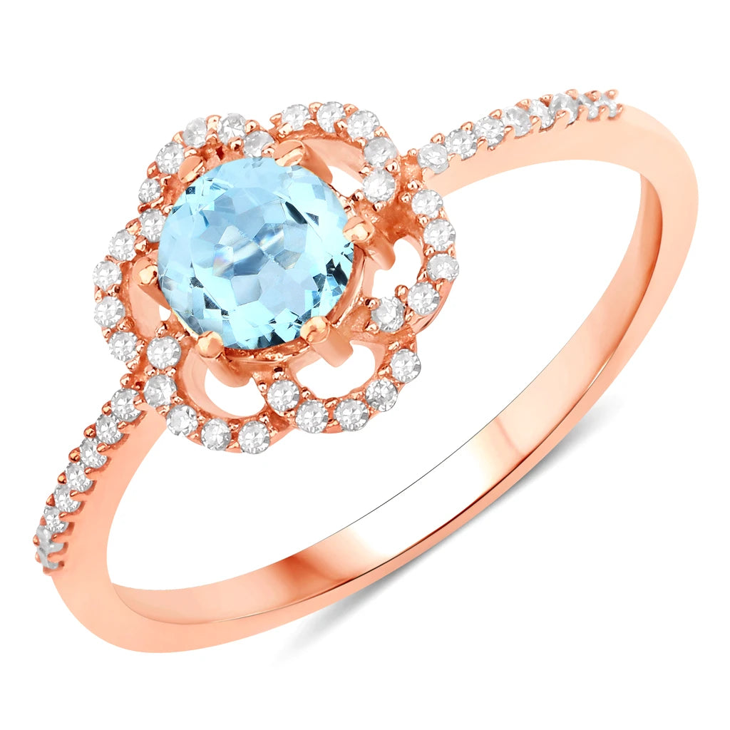 Flower Diamond Halo Ring