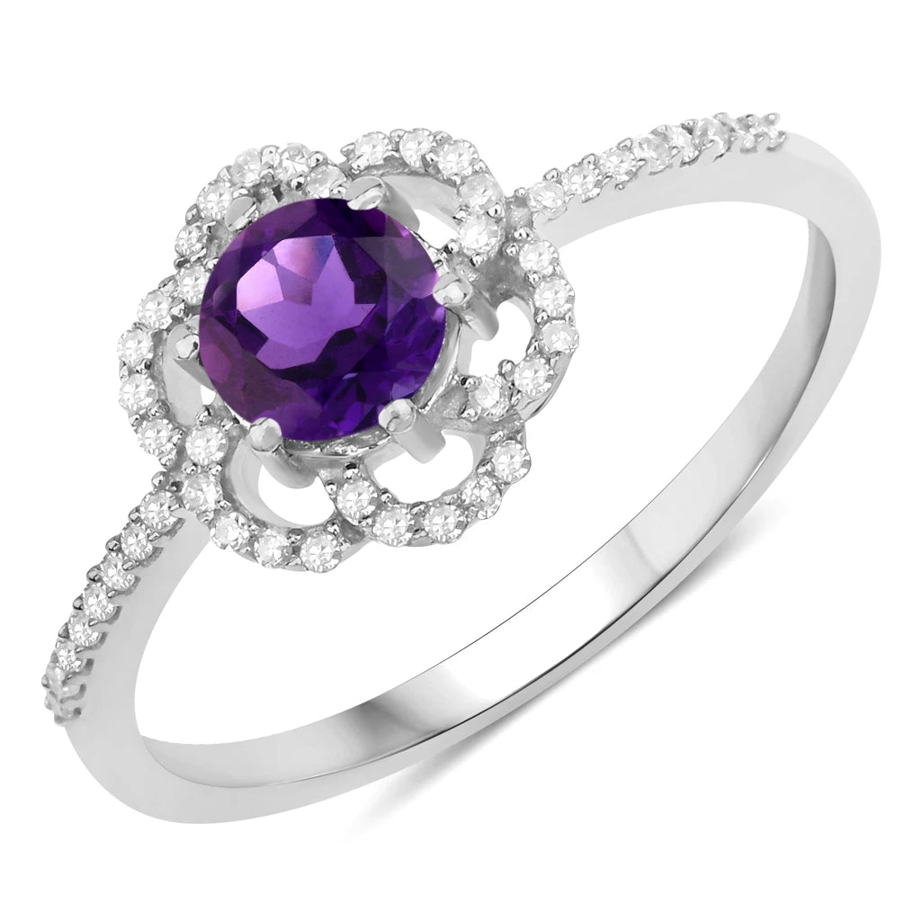 Flower Diamond Halo Ring