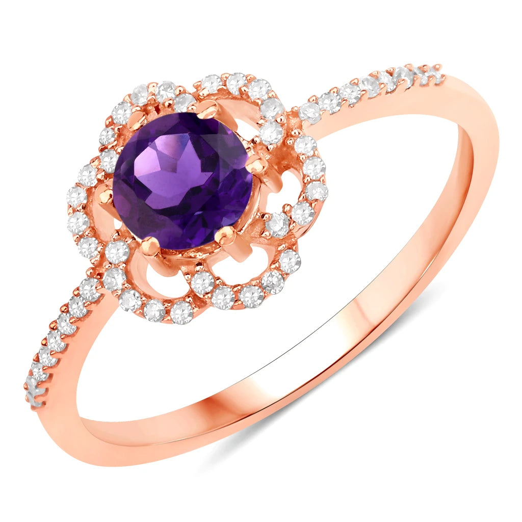 Flower Diamond Halo Ring
