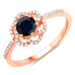 Flower Diamond Halo Ring