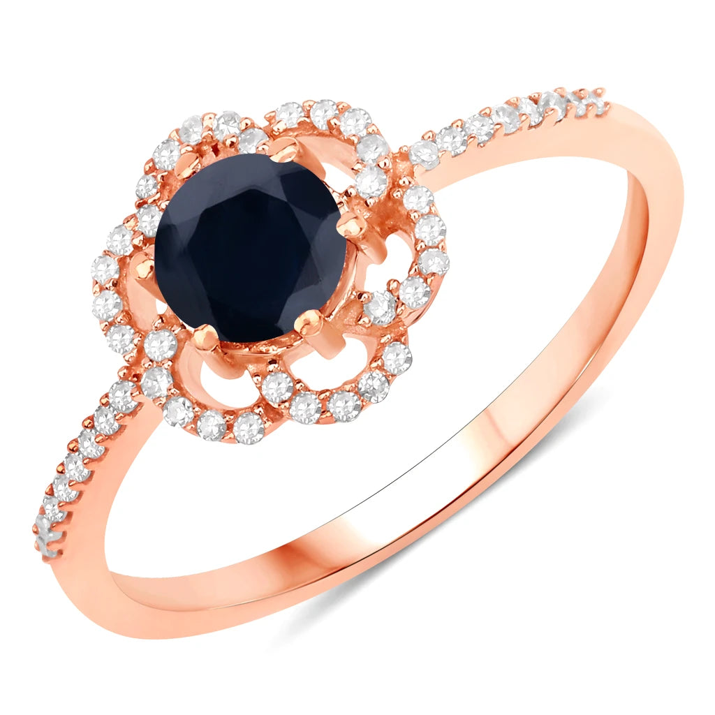 Flower Diamond Halo Ring