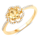 Flower Diamond Halo Ring