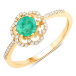 Flower Diamond Halo Ring