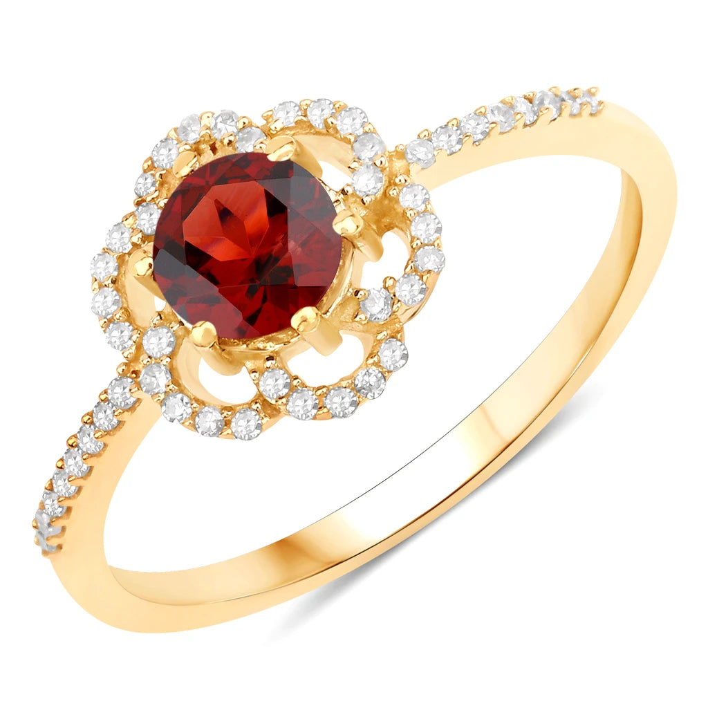 Flower Diamond Halo Ring