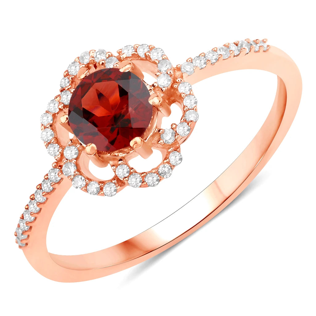 Flower Diamond Halo Ring