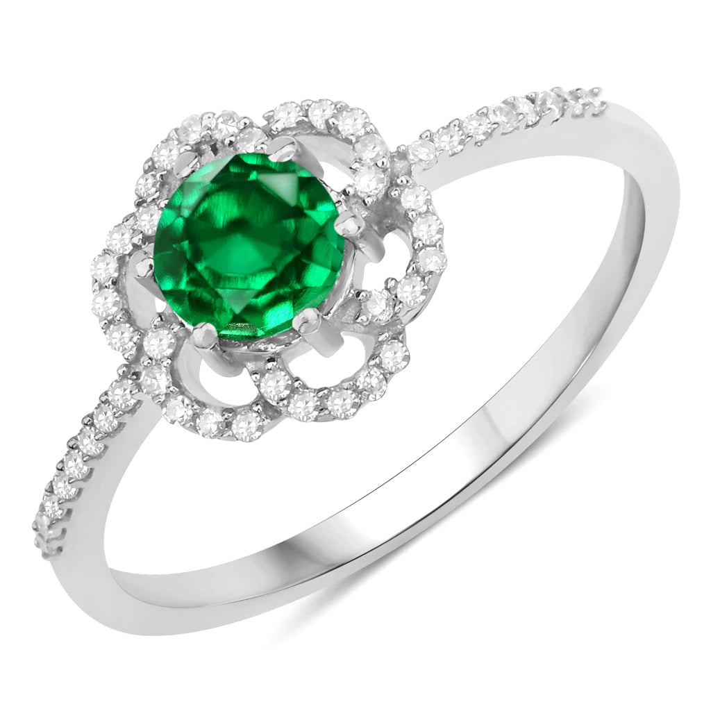 Flower Diamond Halo Ring