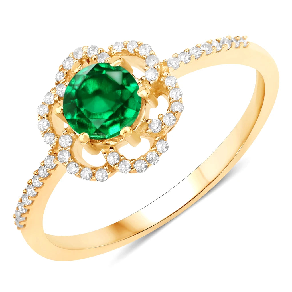 Flower Diamond Halo Ring
