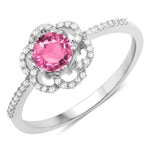 Flower Diamond Halo Ring