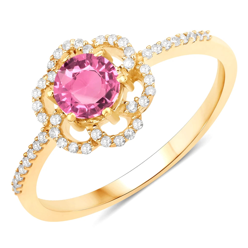 Flower Diamond Halo Ring