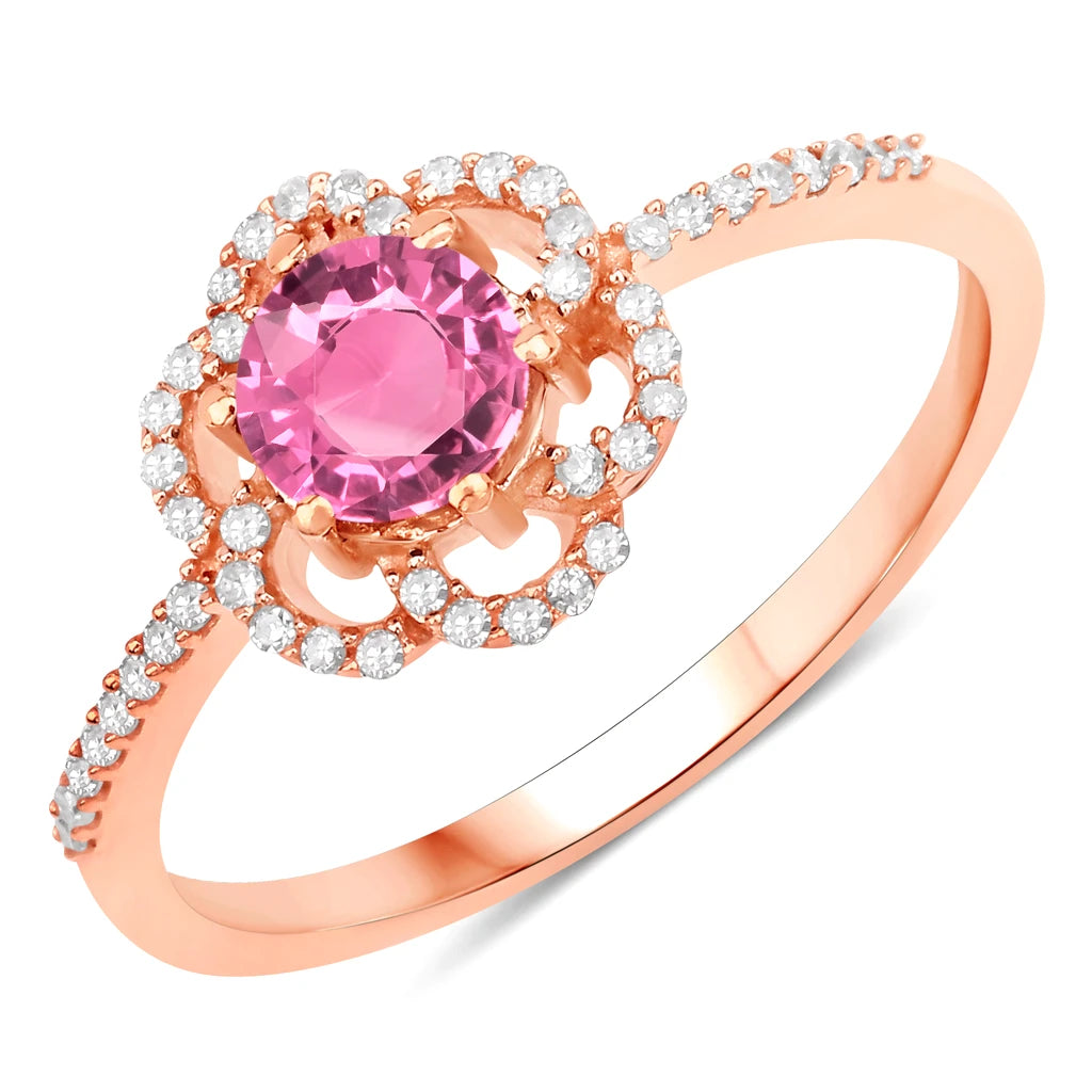 Flower Diamond Halo Ring